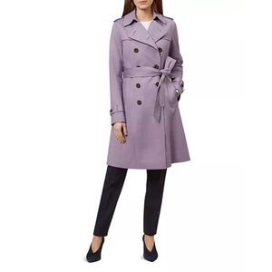 Hobbs London Saskia Lavender Purple Trench Coat Size US 4